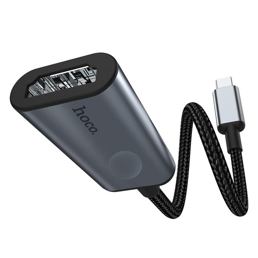 Hoco HB21 HDMI adapter, 4K 30Hz 3840*2160P, HDTV, 150mm, Aluminium Legierung, grau