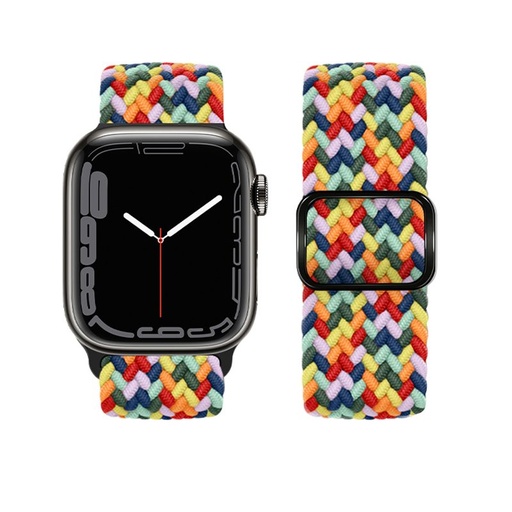 Apple Watch 42 / 44 / 45 / 49 mm Hoco WA05 Jane Eyre nylon Riemen Regenbogen