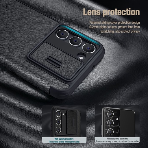 Samsung Galaxy S23 5G Nillkin Qin cloth pro mit Kameraschutz Stoff Klapphülle (Grau)