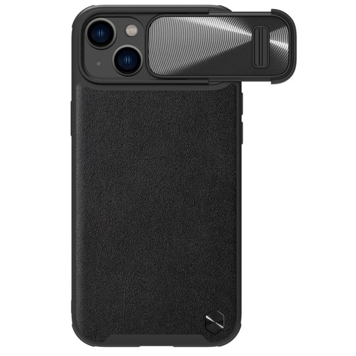 Apple iPhone 14 Nillkin CamShield Leather S MagSafe Backcover (Schwarz)