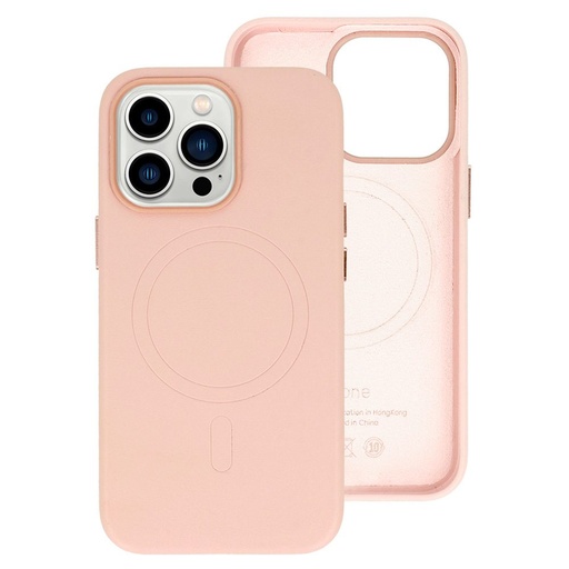 Apple iPhone 14 Pro magsafe leather Backcover (Hell Rosa)