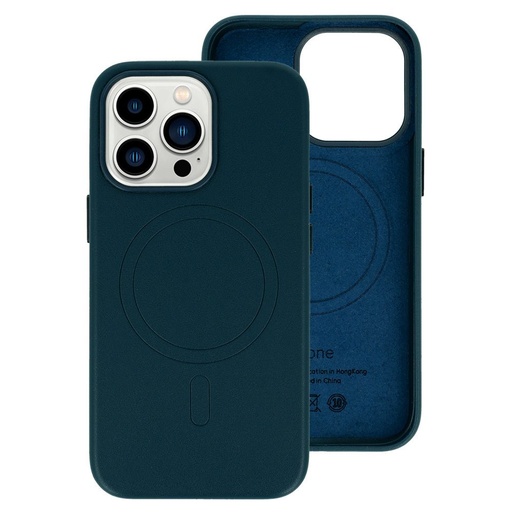Apple iPhone 14 Pro Max magsafe leather Backcover (Blau)