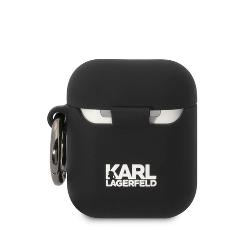 Karl Lagerfeld 3D Logo NFT Karl Head Silicone Hülle AirPods 1/2 (Schwarz) - KLA2RUNIKK