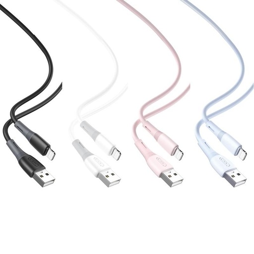 XO NB225 Lightning Datenkabel (Rosa) – Silikon, zweifarbig Ausführung