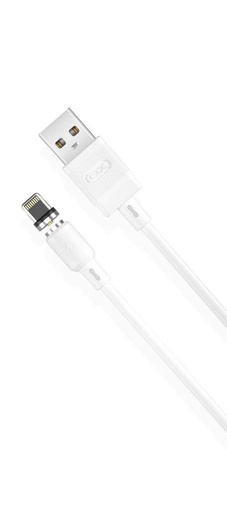 XO NB187 Lightning Datenkabel (Weiß) – 1 m, 2.1A, PVC, magnetisch Anschluss