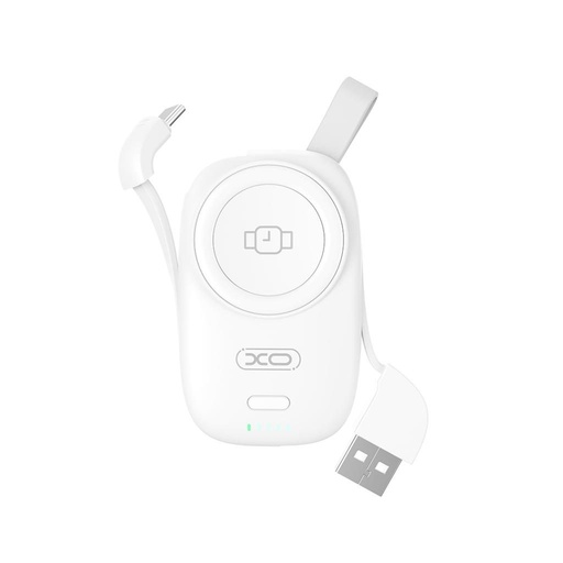 XO PR225 power bank 1200 mAh (Weiß) – iWatch Ladegerät, doppelt bemenetes Kabel