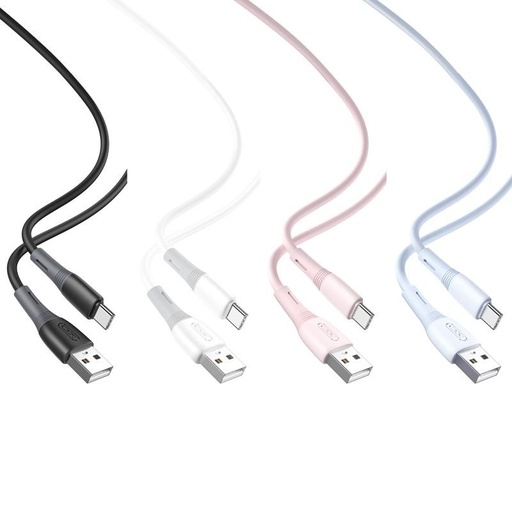 XO NB225 USB-C Datenkabel (Rosa) – Silikon, zweifarbig Ausführung