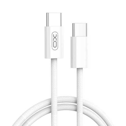 XO NB-Q259 USB-C–USB-C Datenkabel (Weiß) – 60W, geflochten Ausführung