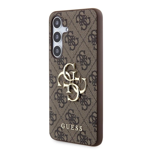 Samsung Galaxy S24+ Guess PU 4G Metal Logo Hülle (Braun) - GUHCS24M4GMGBR