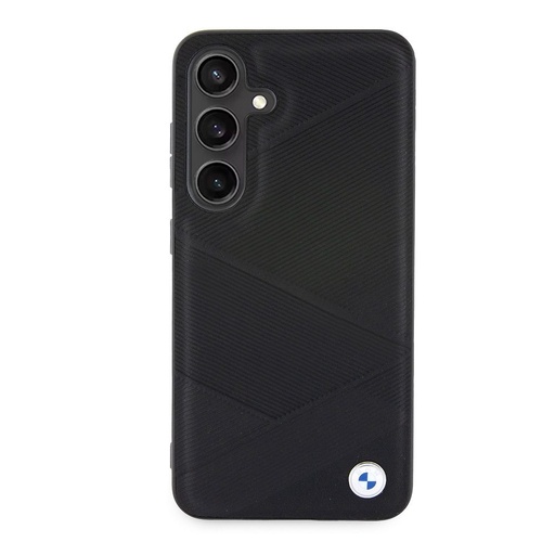 Samsung Galaxy S24 BMW Signature Leather Hülle – Metal Logo (Schwarz) - BMHCS24S23RCGPK
