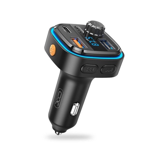 XO BCC08 FM transmitter, bluetooth, USB-C port, 3.1A, pendrive bement schwarz