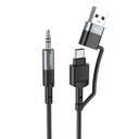 Hoco UPA23 AUX kábel type-c és lightning átalakítóval szürke