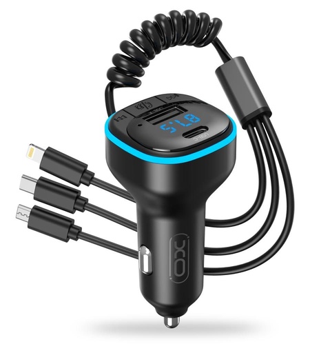 XO BCC07 FM transmitter, bluetooth, 3az1-be mit Ladekabel schwarz