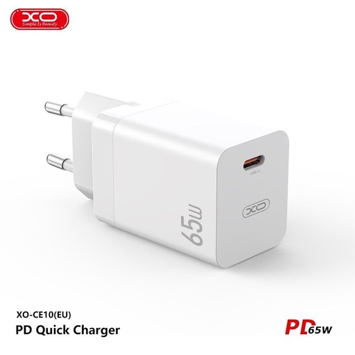 XO CE10 PD 65W Schnellladegerät (Weiß) – USB-C Anschluss