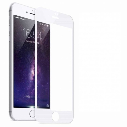 Apple iPhone 6/7/8 gebogen Panzerglas, transparent (weiß Rahmen)