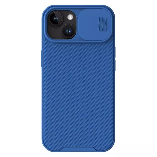 Apple iPhone 15 Nillkin CamShield Pro MagSafe Backcover (blau)