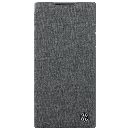 Samsung Galaxy S23 Ultra Nillkin Qin cloth pro mit Kameraschutz Stoff Klapphülle (Grau)