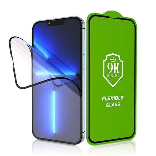 Samsung Galaxy A34 5G 5D flexibel hybrid Panzerglas transparent (schwarz mit Rand)