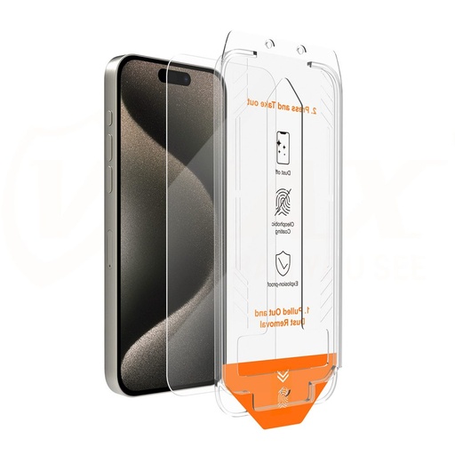 Apple iPhone 13 / 13 Pro / 14 / 16e Vmax Panzerglas mit Applikator (Transparent)