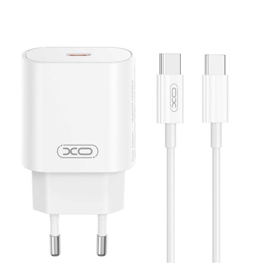 XO CE25 PD 25W Schnellladegerät (Weiß) – USB-C Anschluss, Type-C mit Kabel