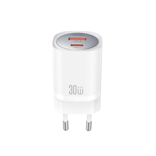 XO CE21 30W GaN Schnellladegerät (Weiß) – PD 30W, USB-C + USB-A Anschluss