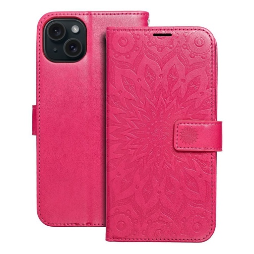 Apple iPhone 15 Plus Forcell MEZZO aufklappbar Hülle (Magenta)