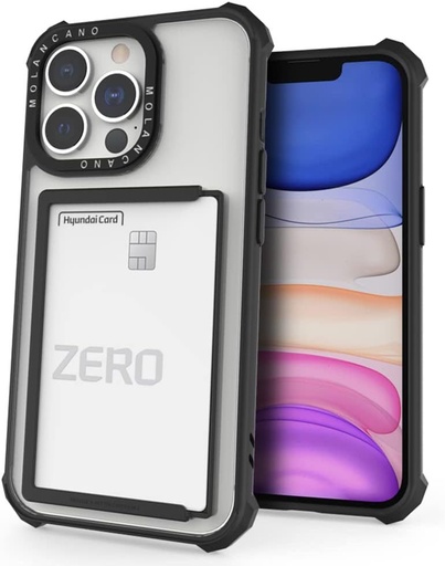 Apple iPhone 12 Pro Max MOLAN CANO HN7 strapazierfähig Backcover mit Kartenhalter (Schwarz)