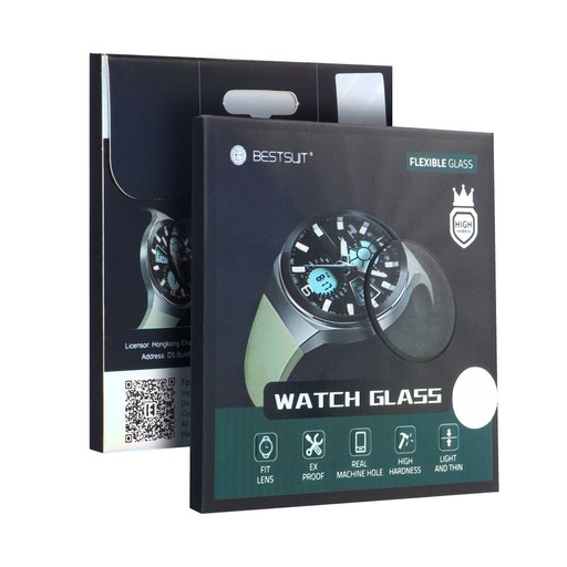 Apple Watch SE 2022 44 / Watch SE 44mm Bestsuit flexible hybrid Panzerglas transparent (schwarz mit Rand)