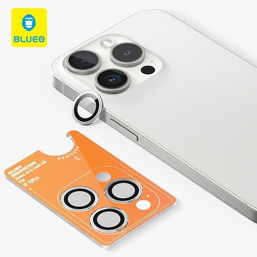 Apple iPhone 15 Pro BLUEO metal frame kamera Schutz grau