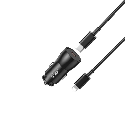 XO CC57 Auto- Schnellladegerät (lightning Kabel, PD Schnellladen) 25W (Schwarz)