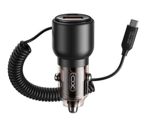 XO CC59 Auto- Schnellladegerät, PD & QC Anschluss + type-c Kabel 110W (Grau)