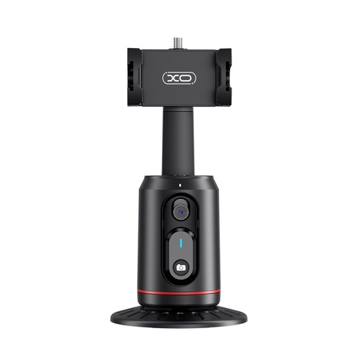 XO SS16 AI Bluetooth Selfie-Stick (Schwarz) – zwei LED Licht, Gesichtserkennung, automatisch Steuerung