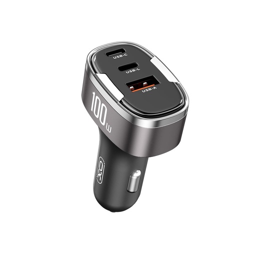 XO CC61 Auto- Schnellladegerät 2 PD + QC 3.0 mit Anschluss 100W (Schwarz)