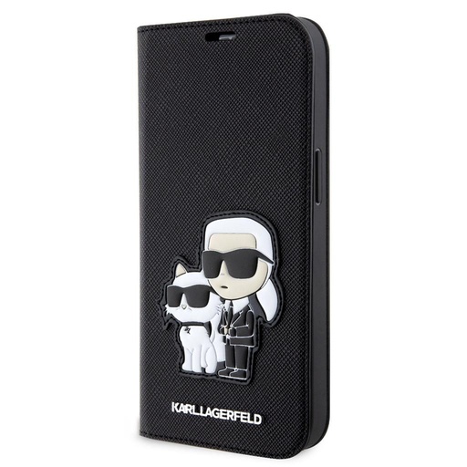 Apple iPhone 14 Karl Lagerfeld PU Saffiano Karl and Choupette NFT Book Hülle (Schwarz) – KLBKP14SSANKCPK