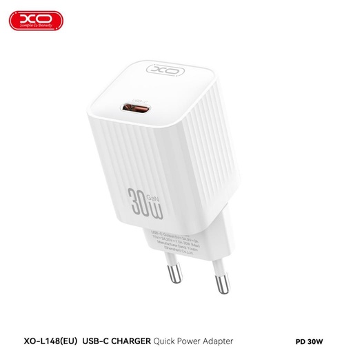 XO L148 PD 30W Schnellladegerät (Weiß) – USB-C Anschluss