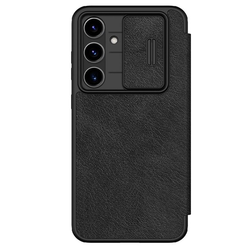 Samsung Galaxy S24 Nillkin Qin pro mit Kameraschutz Klapphülle (Schwarz)