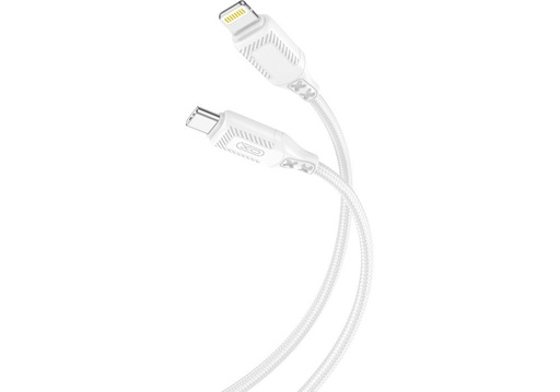 XO NB-Q236A geflochten USB-C–Lightning Datenkabel (Weiß) – 27W