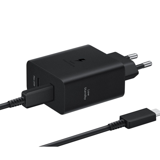 Samsung PD Dual USB-C Netz- Schnellladegerät 50W + USB-C Kabel (Schwarz)