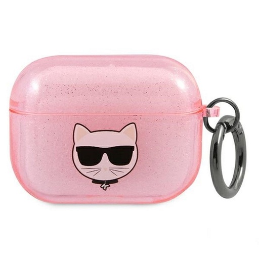 Apple AirPods Pro Karl Lagerfeld glitzernd Hülle Choupette (Rosa) – KLAPUCHGP