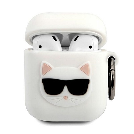 Apple AirPods Karl Lagerfeld Silikonhülle Choupette (Weiß) – KLACA2SILCHWH