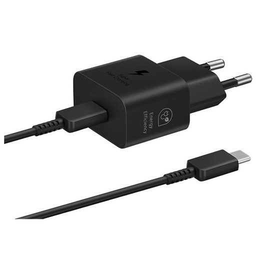 Samsung USB-C Netz- Schnellladegerät 25W + USB-C Kabel (Schwarz)