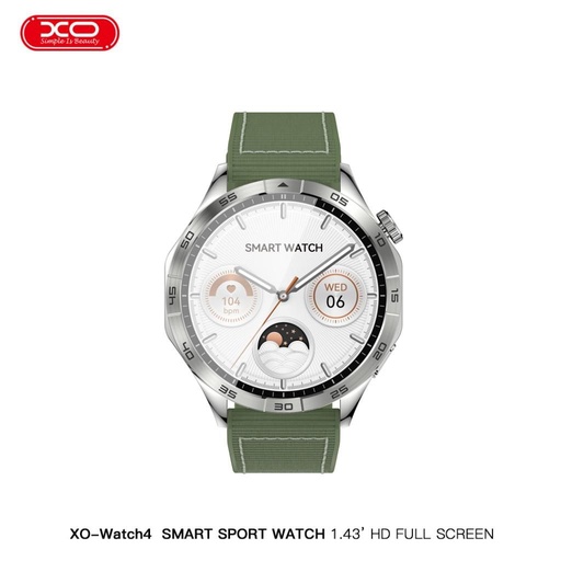 XO Watch 4 AMOLED Smartwatch (Grün) – Sportuhr, Anrufannahme, bunt Display