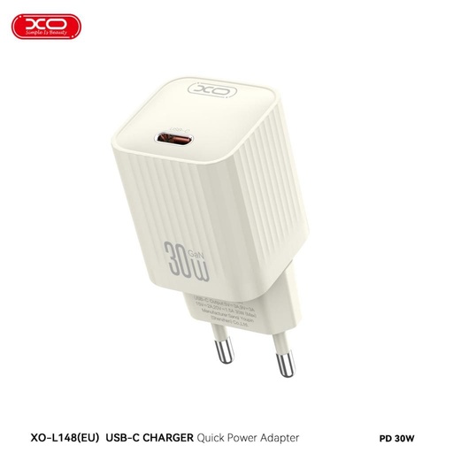 XO L148 PD 30W Schnellladegerät (Beige) – USB-C Anschluss