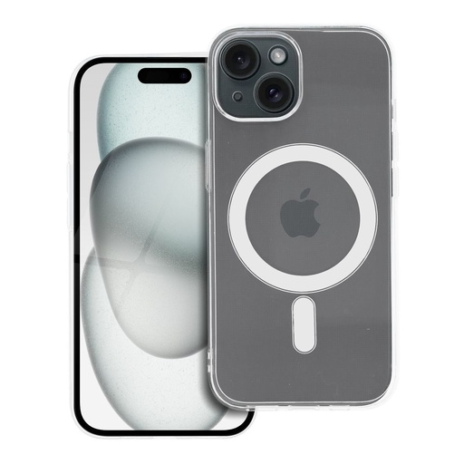 Apple iPhone 15 2 mm dünn Silikon MagSafe Backcover (Transparent)