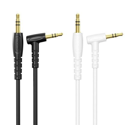 XO NB-R272 3,5 mm – 3,5 mm mit Winkelstecker audio Kabel (Weiß) - 1,0 m