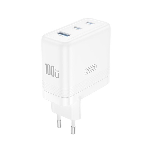 XO CE35 GaN Wand- Ladegerät 100W 2x USB-C + 1x USB-A (Weiß)