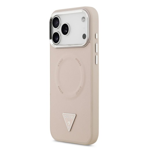Guess PU Leather Triangle Logo MagSafe iPhone 17 Pro (Rosa)