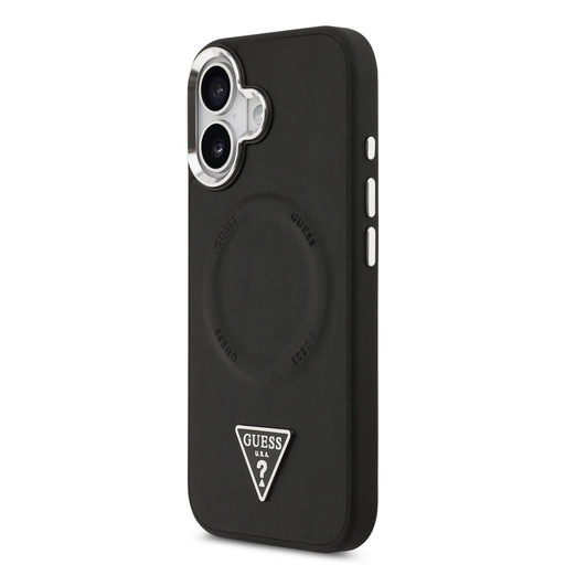 Guess PU Leather Triangle Logo MagSafe iPhone 17 (Schwarz)