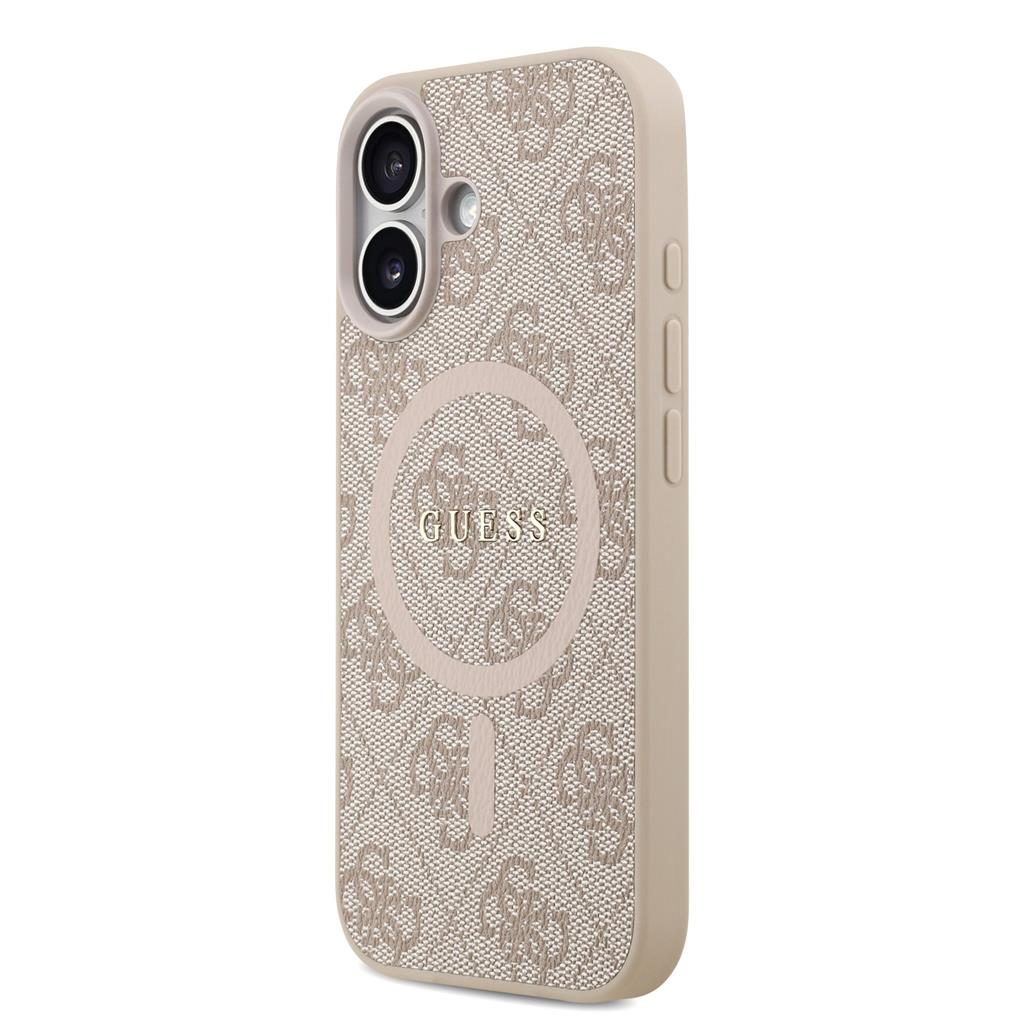 Guess PU Leather 4G Colored Ring MagSafe iPhone 17 (Rózsaszín)