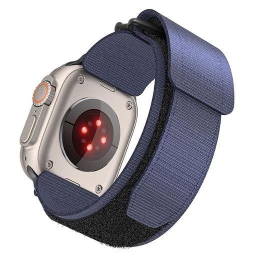 Forcell F-Design FA05 nylon mit Klettverschluss Riemen Apple Watch 42 / 44 / 45 / 49 mm (Blau)